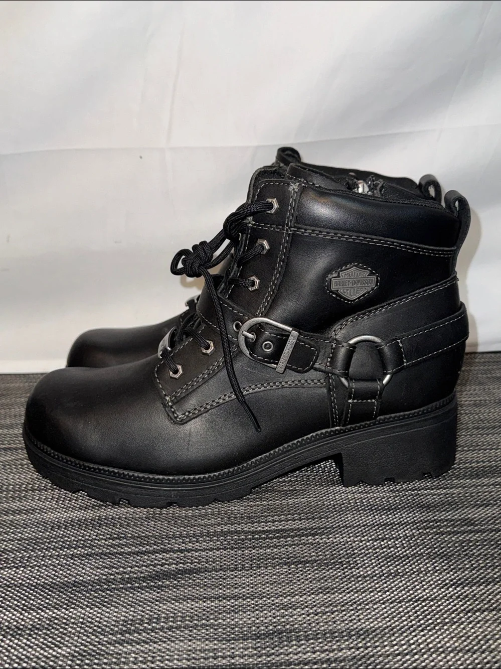 Harley Davidson Women's Tegan Lace Moto Boots - Round Toe